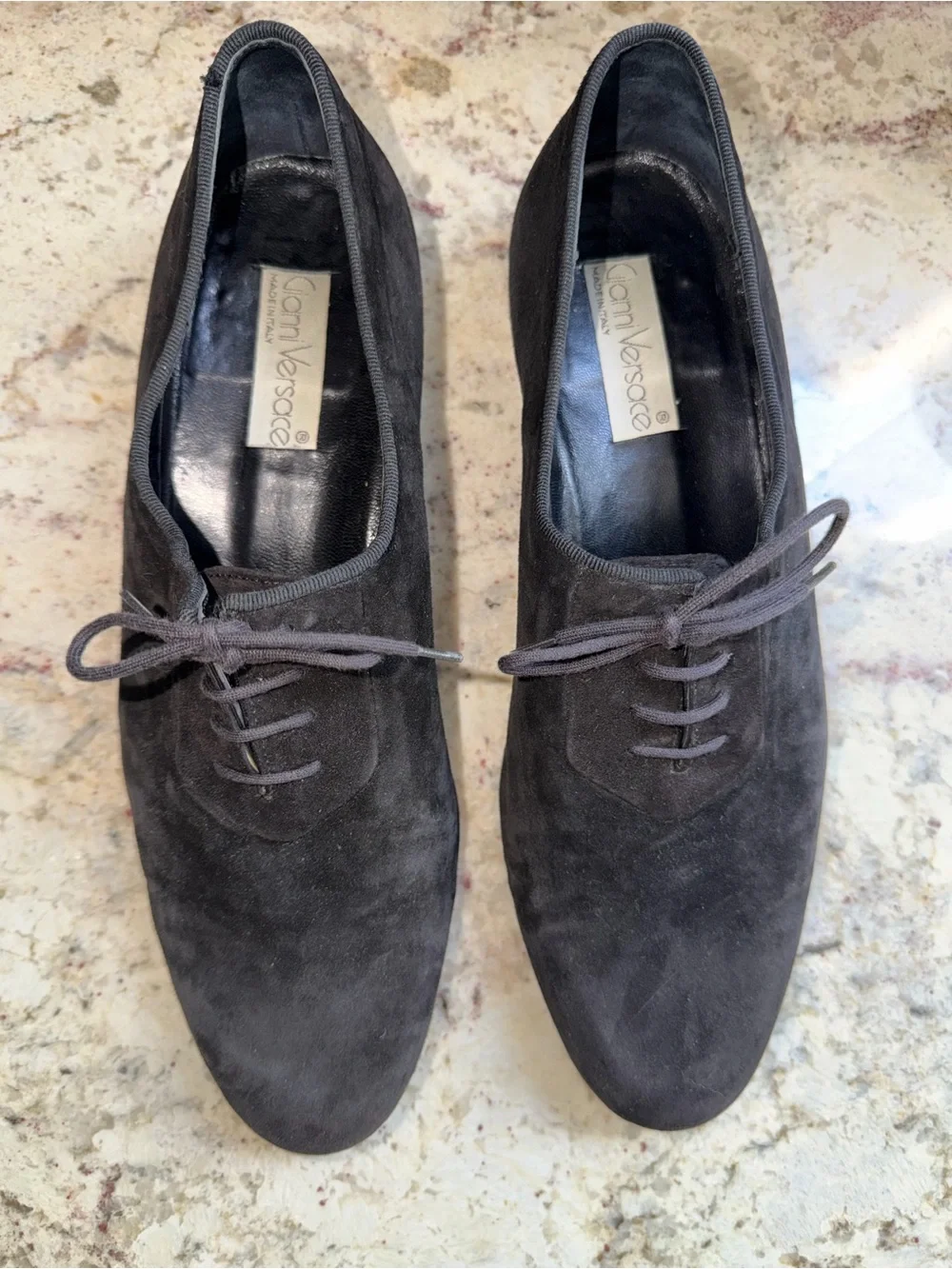 Vintage 80’s Gianni Versace Black Suede Mens Dress Shoe 8.5